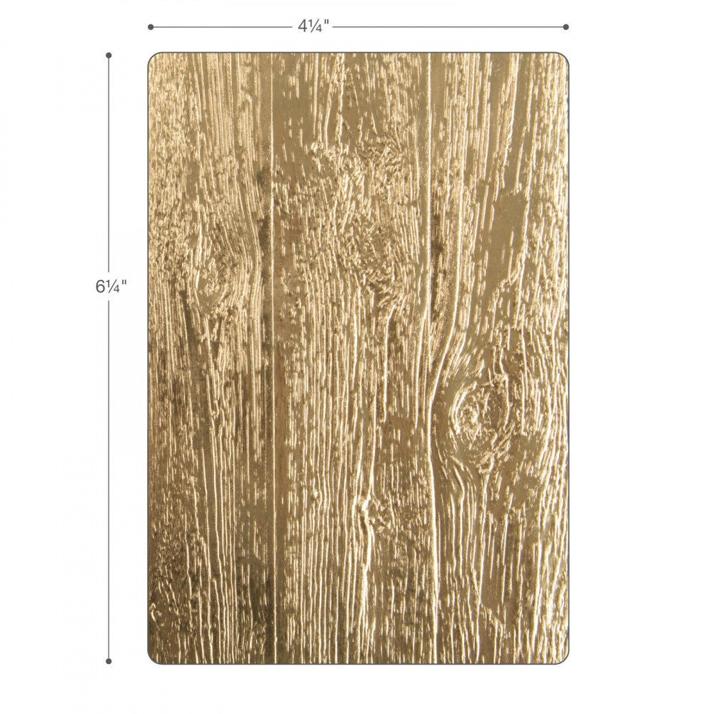 size of Lumber - 3D Texture Fades Embossing Folder ... by Tim Holtz and Sizzix (no.662718). Another amazing design from Tim, perfect for cards, journal pages, bookmaking, book covers, papercrafts and visual arts.

This A6 sized embossing folder with a layered, dimensional realistic timber wood panel design, with beautiful knots, pattern and grain details along the long length of the embossing folder. 