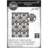 Tapestry - Multi Layered Texture Fades Embossing Folder ... by Tim Holtz and Sizzix (no.666388).    This easy to use dimensional embossing folder creates a beautiful ornate vintage wallpaper pattern over the whole surface of the folder, created with different heights to give fabulous layered effects. Another amazing design from Tim, perfect for cards, journal pages, bookmaking, book covers, papercrafts and visual arts. 