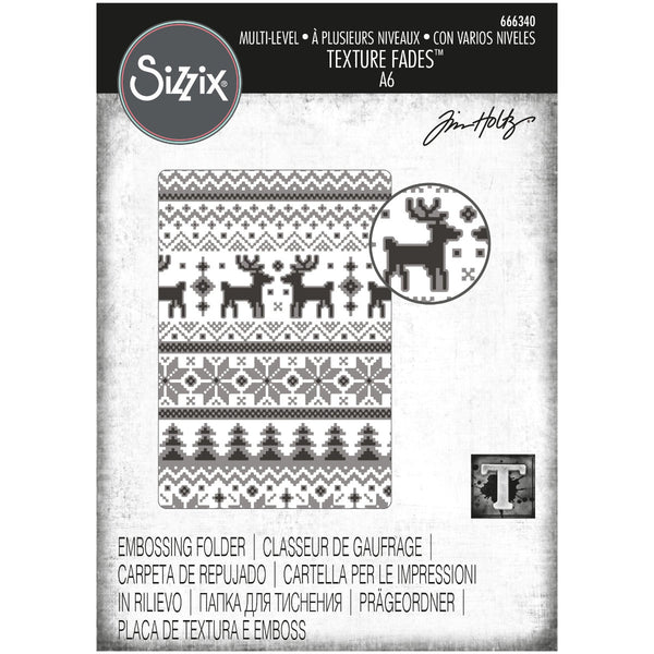 Tim Holtz Texture Fades Embossing Folder by Sizzix - Holiday Knit