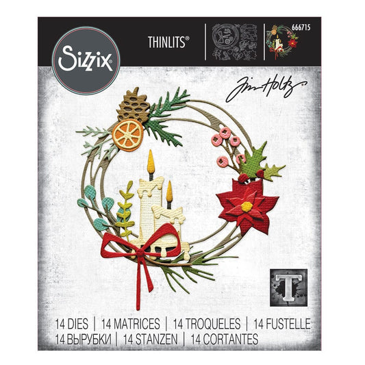 Tim Holtz Thinlits Die Cutting Set by Sizzix - Festive Wreath - PreOrder Soon