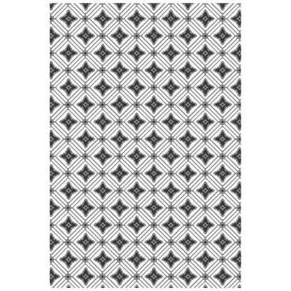 Diamonds - Texture Fades Embossing Folder ... by Tim Holtz and Sizzix (no.666867). Inspired by beautiful nostalgic patterns, this easy to use embossing folder creates a beautiful diamond pattern with paper, vellum and cardstock. The detailed design and linework create amazing dimensional texture, ideal for all kinds of papercrafts, pockets, junk journals, scrapbook pages, card backgrounds, anything you wish to make! Image of the pattern