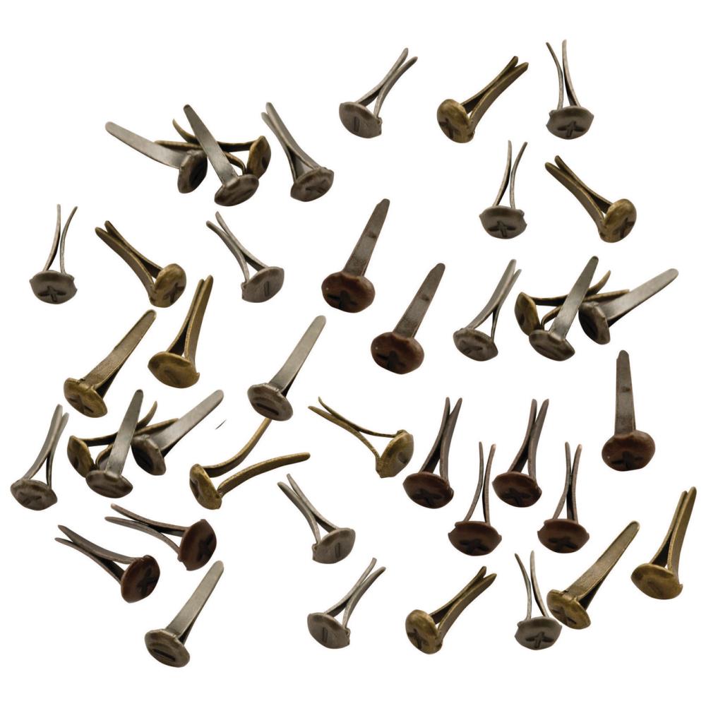 Scattering of Tiny Split Pins - Mini Fasteners - Idea-Ology Screw Top Fasteners ... by Tim Holtz - Pack of 99 