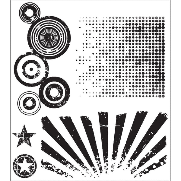 Tim Holtz Cling Stamps - Psychedelic Grunge