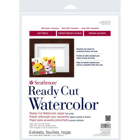 Strathmore Paper Watercolour - Series 500 Hot Press - Ready Cut 11x14