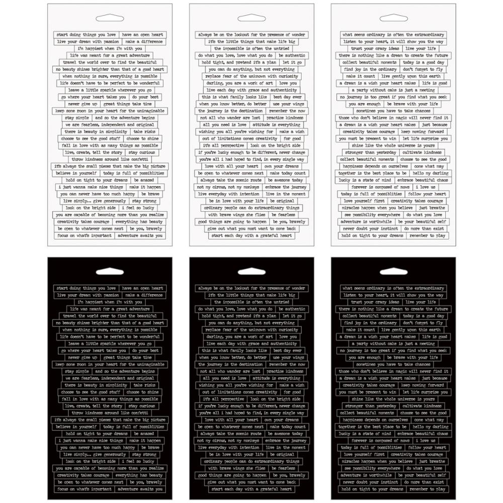 Small Talk Stickers - Tim Holtz Idea-Ology ... A collection of words and phrases to create your own conversation. 6 (six) sheets with 296 stickers.  This booklet contains a wide range of wonderful phrases and sayings that are thoughtful, kind and meaningful. Use to tell your story through art, add messages or thoughts to cards, include on journal pages, calendars and planners, add to memories while scrapbooking. Stickers can be used as they are or cut up to create what you want to say.