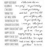 Tim Holtz Cling Rubber Stamp Set, Crazy Talk. Over 24 individual stamps.