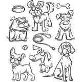 Tim Holtz Stampers Anonymous cling rubber stamps - Crazy Dogs