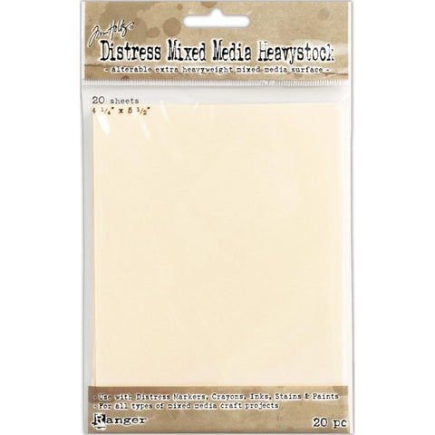 Cards ... Mixed Media Heavystock Tags - by Tim Holtz Distress ... Ready Cut Cards are made of a durable 110 lb creamy coloured heavyweight cardstock, 4 1/4" x 5 1/2" in size. Pack of 20 sheets.