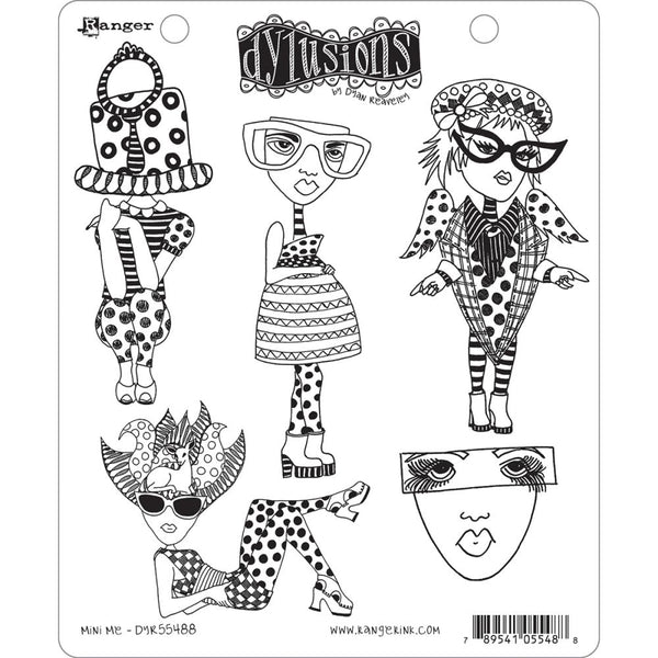 Mini Me ... by Dyan Reaveley, made by Stampers Anonymous. Set of 5 (five) red rubber cling mounted stamps.