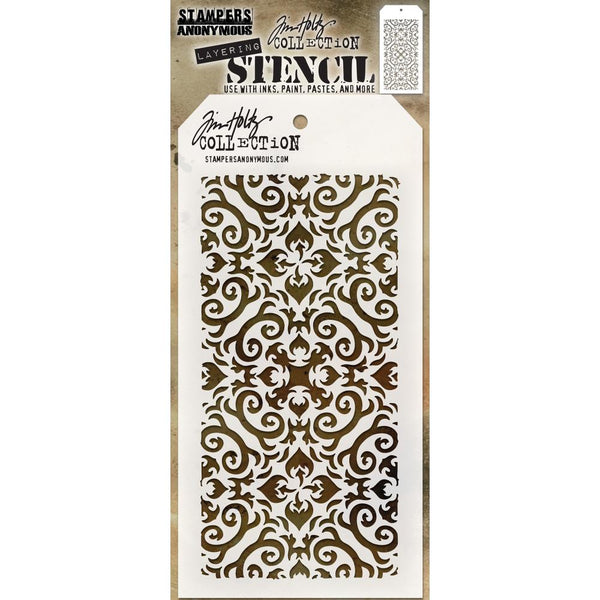 Flames layering stencil by Tim Holtz