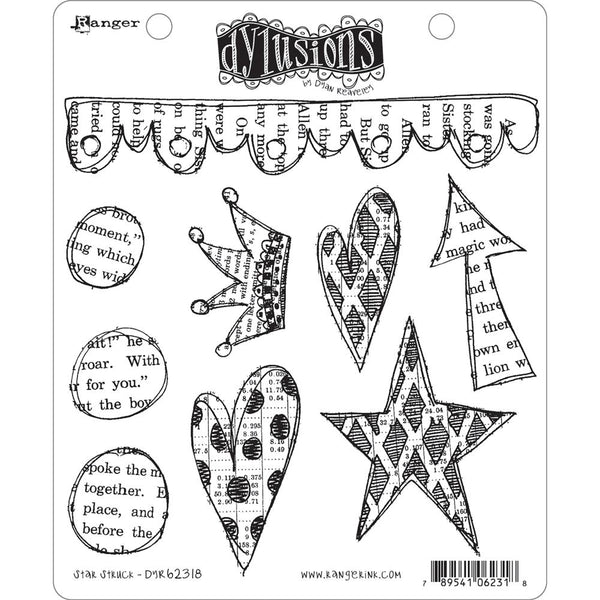 Star Struck - cling rubber stamp set from Dylusions by Dyan Reaveley stamps for crafts - Stampers Anonymous dyr62318 - for sale at Art by Jenny in Australia