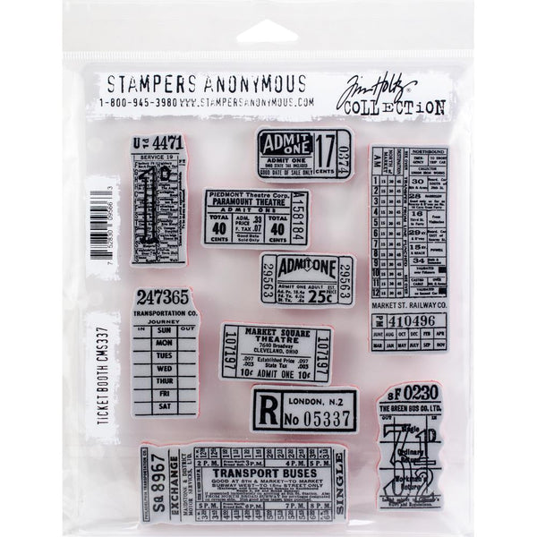 Tim Holtz Cling Stamps for arts and crafts - Ticket Booth