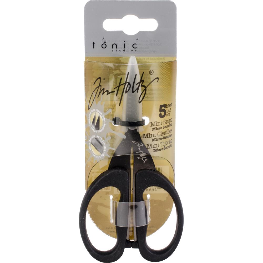 Non-Stick Mini Snips Scissors by Tim Holtz ... Black Kushgrip Handles