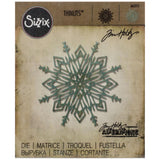 Flurry no. 4 - Thinlits ... by Tim Holtz and Sizzix die cutting templates (no.663115) are thin and strong metal templates used to cut, emboss and stencil. Add these large beautifully detailed and intricate snowflakes to your artwork, cards, journaling pages, mixed media masterpieces and any other craft projects. This snowflake flurry is approx 3.5" x 3.5" in size.
