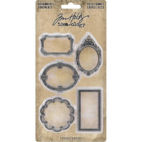 Tim Holtz Idea-Ology Adornments pack of 5 Metal Deco Frames