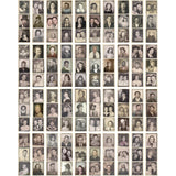 example of PhotoBooth photos - Idea-Ology Layers by Tim Holtz ... an eclectic collection of vintage photographs featuring people's portraits (head and shoulders, in singles and couples). Pack of 40 (forty) strips, each 43mm x  150mm long. Each strip is printed with 3 photos in sepia toned (vintage browns) on the front, plain white on the back of the strips.   TH93799