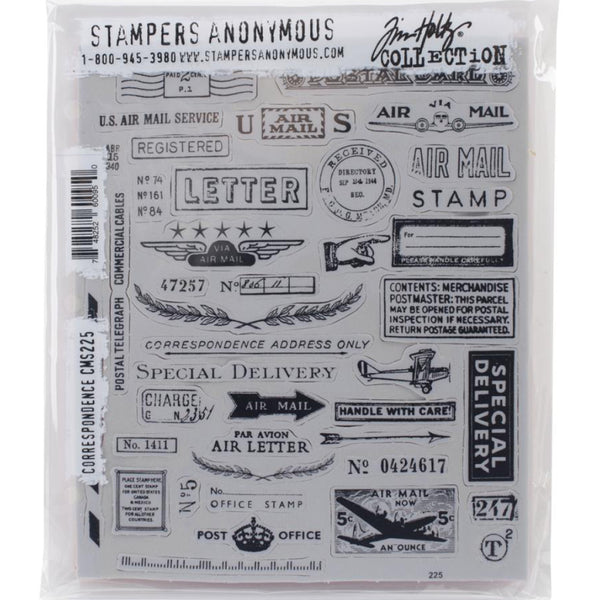 Correspondence ... 40 versatile rubber stamps by Tim Holtz (CMS225)