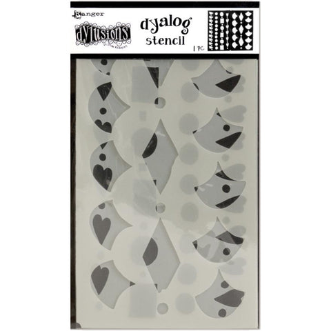 Dylusions Dyalog Stencil Set "Border It Too" by Dyan Reaveley - featuring 7 edges or dividers, diamonds, scales, holes, hearts and more