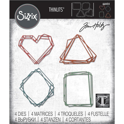 Tim Holtz Thinlits Die Cutting Set by Sizzix - Geo Frames