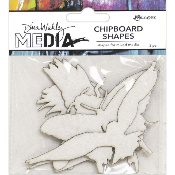Flying - Chipboard Shapes by Dina Wakley Media ... 5 (five) silhouette shapes of birds, bee and butterfly at Art by Jenny in Australia