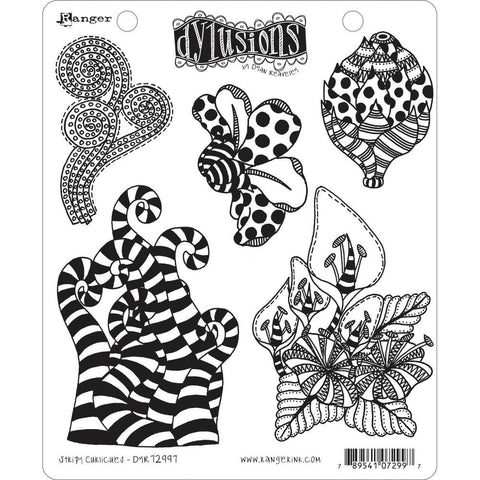 Stripy Curlicues rubber stamp set from Dylusions by Dyan Reaveley