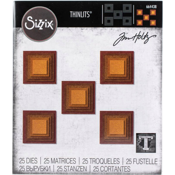 Tim Holtz Thinlits Die Cutting Set by Sizzix - Stacked Tiles Squares