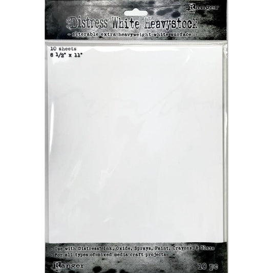 Tim Holtz Distress Heavystock Paper - White - 8.5x11 - 10 Sheets