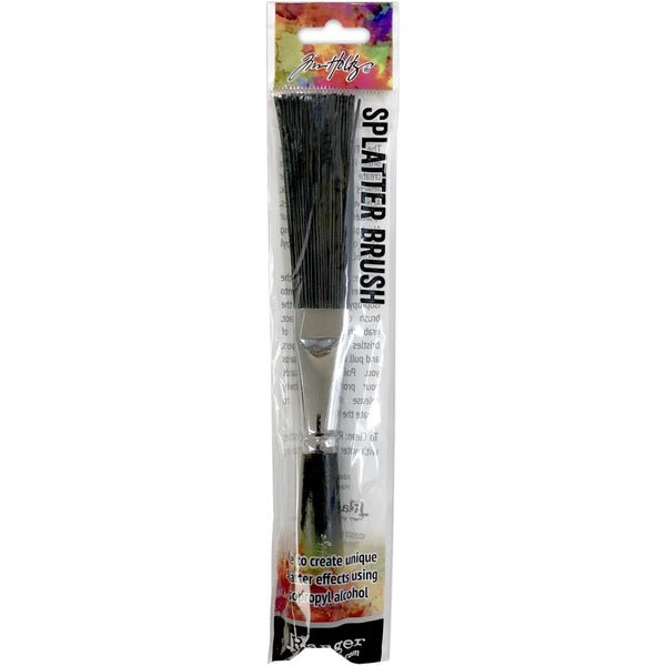 Splatter Brush - by Tim Holtz and Ranger. Distress and Alcohol Ink Mixed Media Paintbrush... A very useful tool for cardmaking, mixed media, all visual arts projects including Distress® and Alcohol Inks. 