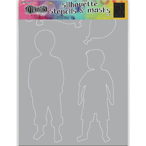 Dylusions Stencil - Large 9x12 - Otis - Silhouettes with Masks