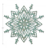 Size of the Flurry no. 4 - Thinlits ... by Tim Holtz and Sizzix die cutting templates (no.663115) are thin and strong metal templates used to cut, emboss and stencil. Add these large beautifully detailed and intricate snowflakes to your artwork, cards, journaling pages, mixed media masterpieces and any other craft projects. This snowflake flurry is approx 3.5" x 3.5" in size.