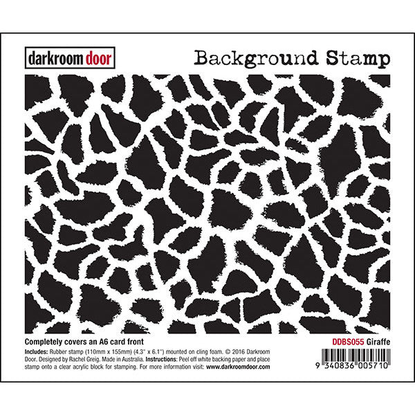 Darkroom Door cling rubber background stamp inspired by giraffes