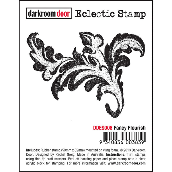 Fancy Flourish - Eclectic Stamp ... Darkroom Door cling mounted rubber stamp. 1 (one) design, approx 59mm x 82mm.