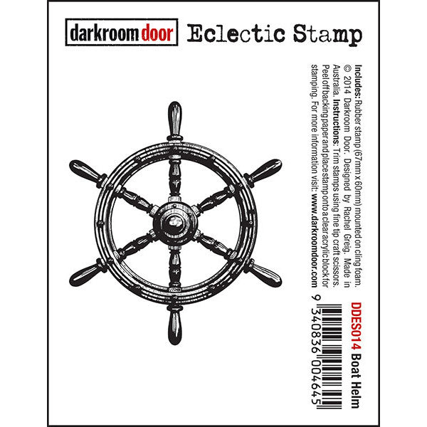 Boat Helm - Eclectic Stamp ... Darkroom Door cling mounted rubber stamp. 1 (one) design, approx 67mm x 60mm.