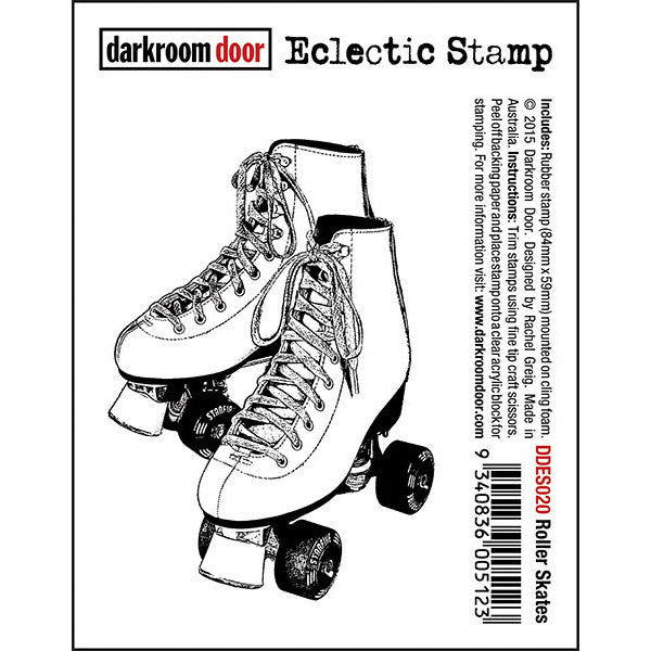Roller Skates - Eclectic Stamp ... Darkroom Door cling mounted rubber stamp. 1 (one) design, approx 59mm x 84mm.