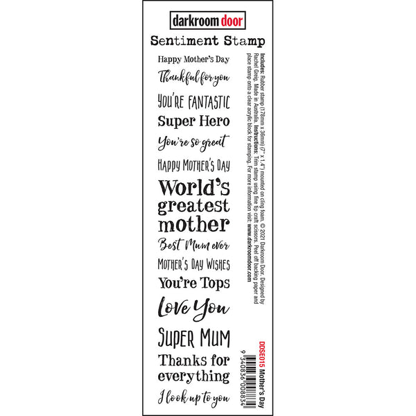 Mother's Day ... Sentiments Stamp by Darkroom Door (DDSE015) - phrases and words strip of thoughts