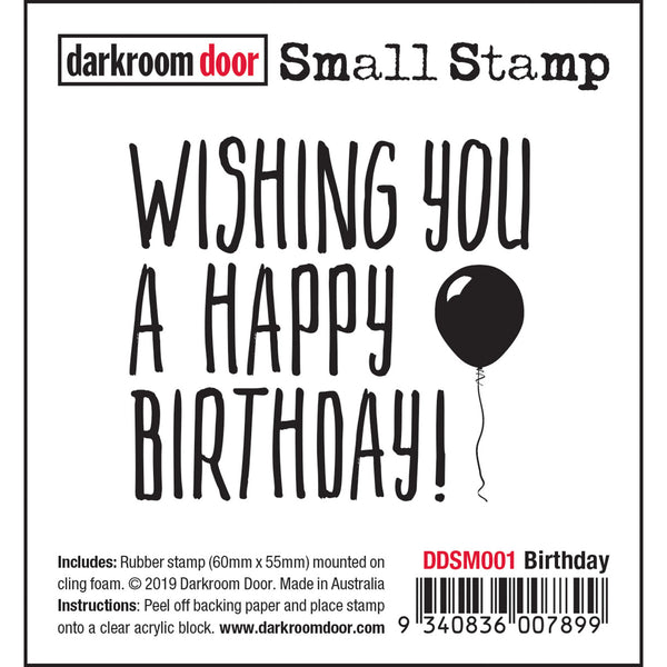Wishing You A Happy Birthday - Small Rubber Stamp by Darkroom Door