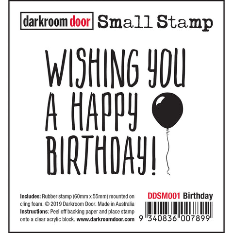 Wishing You A Happy Birthday - Small Rubber Stamp by Darkroom Door