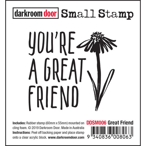 Great Friend - Small Rubber Stamp by Darkroom Door
