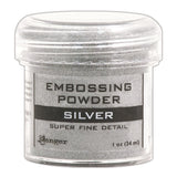 Ranger Embossing Powder in metallic silver for creating super fine detail