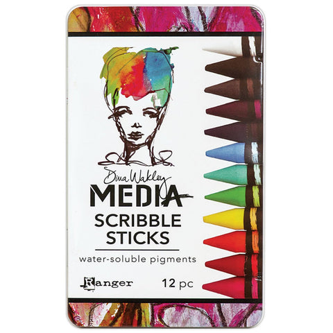 Dina Wakley Media Scribble Sticks in primary, secondary colours by Ranger from Art by Jenny