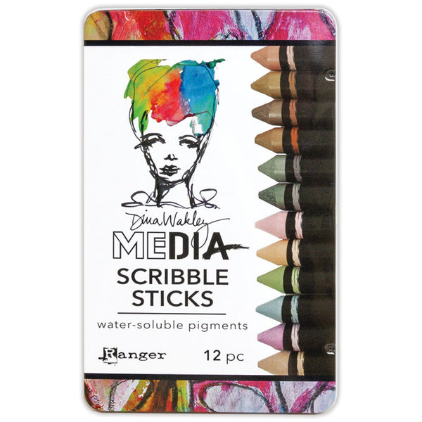 Dina Wakley Media Scribble Sticks in metallics and pastels by Ranger from Art by Jenny