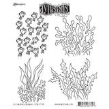 Dyan Reaveley's Dylusions Cling Rubber Stamps - Ocean Background of seaweed, school of fish and kelp