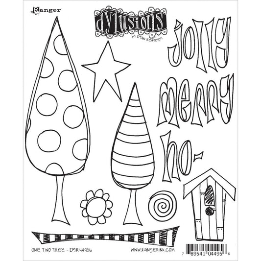 Dylusions Cling Rubber Stamps - One Two Tree