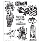 Dylusions by Dyan Reaveley Cling Stamps - Black Sheep "I'm not the Black Sheep, I'm the Tye Dyed One". Unique designs, high quality, perfect for all occasions.