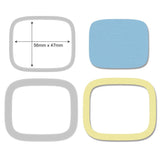 example and dimensions of the Rounded Square ... Framelits Die Cutting Templates by Sizzix (no.664526). 