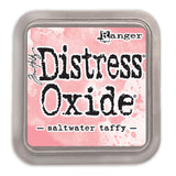 Saltwater Taffy - Distress Oxide Ink Pad by Tim Holtz and Ranger (also called stamp pad or InkPad), a square of felt that is used for applying ink to rubber and clear stamps or creating backgrounds using a craft mat (swiping, smooshing and marbelling). Ink pad casing is 3"x3", the felt is 2"x2".