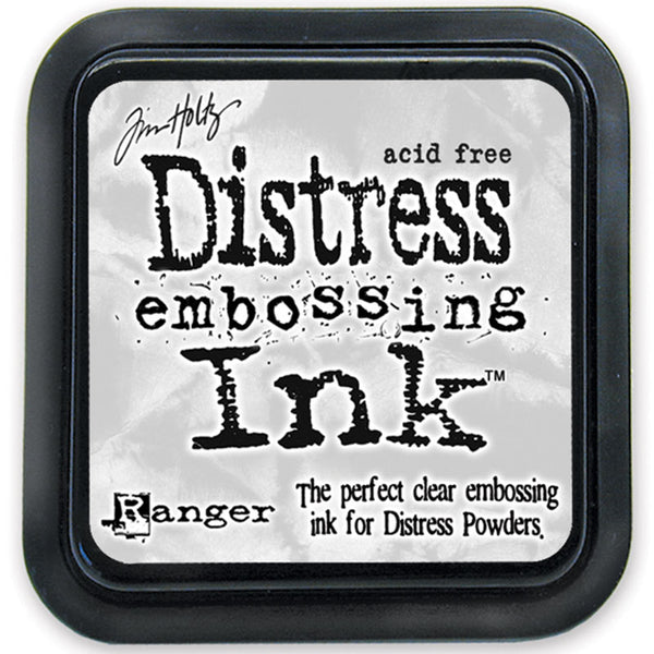 Distress Embossing Ink ... Clear Ink Pad - by Ranger for Tim Holtz ... slow drying clear ink, used for creating a distressed result when using embossing powder or Distress Embossing Glaze.