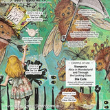 example of a journal page using Clear Die Cuts - Alice in Wonderland and Through the Looking Glass ... by Stamperia. Printed acetate embellishments for scrapbooking and papercrafts.