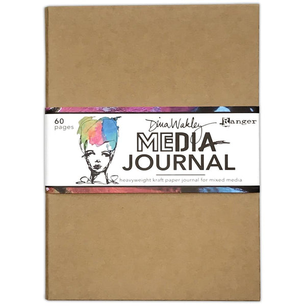 Dina Wakley MEdia art journal with heavyweight Kraft paper for mixed media, image of the large Mixed Media Journal