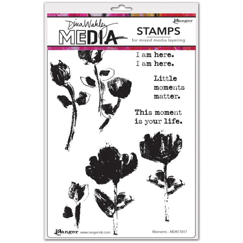 Moments - Dina Wakley MEdia ... Cling Mounted Rubber Stamps in 8 (eight) designs (MDR77817).